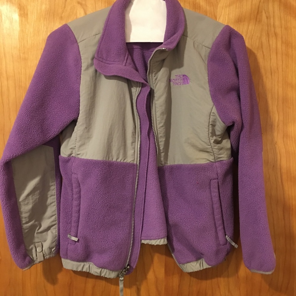 purple north face jacket size girl’s large